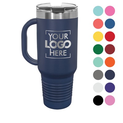 Polar Camel 40oz Insulated Travel Tumbler Mug, Lid, & Straw