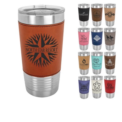 Polar Camel 20oz Leatherette Stainless Steel Tumbler